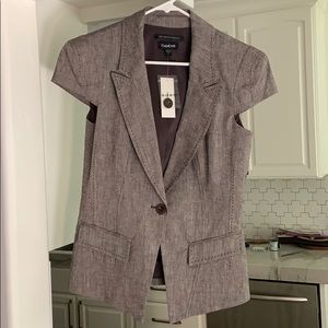 Bebe Linen Jacket brown/brown stitching Size 6